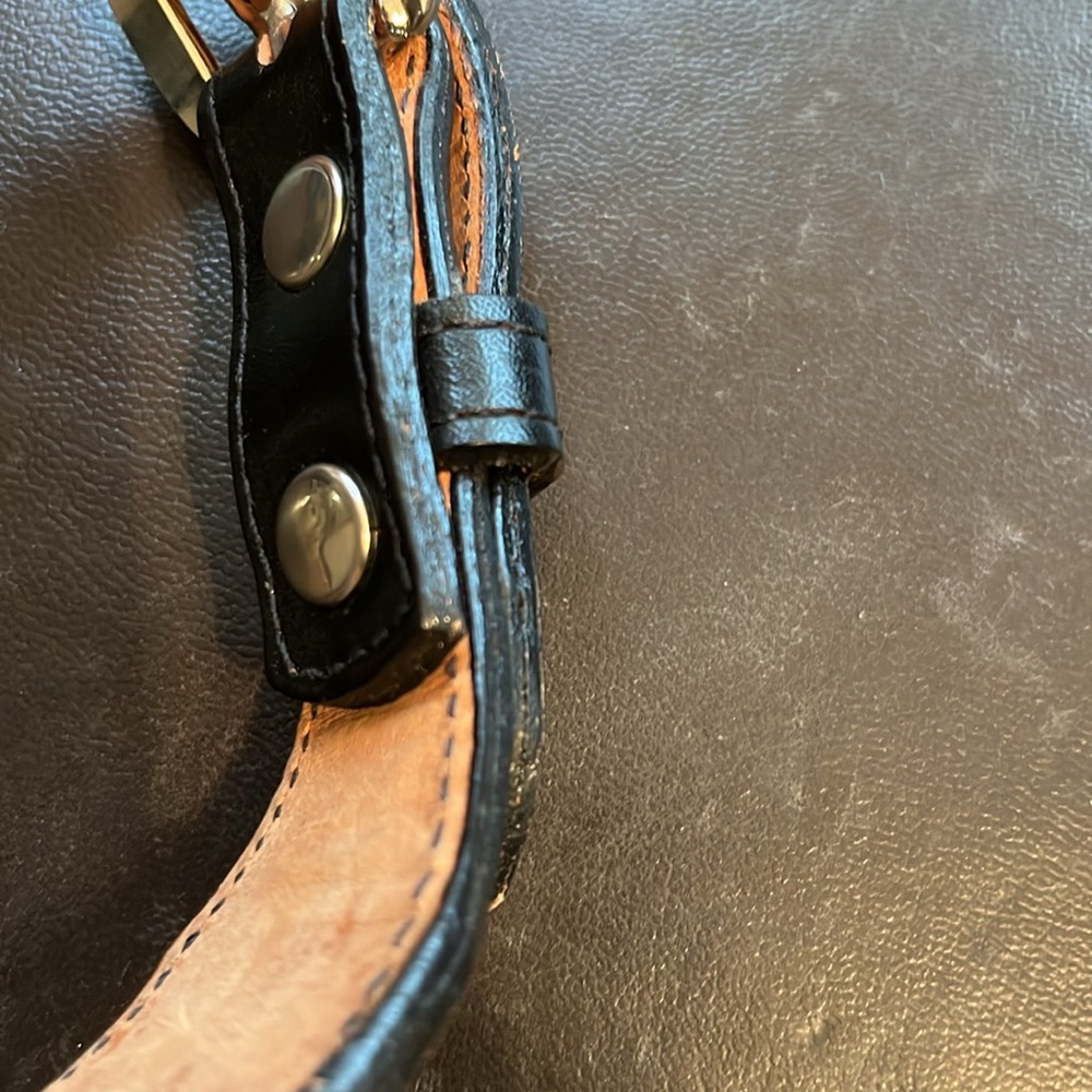 Aztec Handcrafted Leather Belt in Tan with Black Edging - Picture 9 of 14